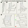 Diagrams showing how to set up a foldable lounge chair. Produktbild-Vorschau