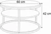 A line drawing of a round, multi-tiered coffee table with dimensions indicated. Produktbild-Vorschau