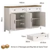 Credenza BEALIFE con 4 ante | 140x40x90 cm | MDF con angoli Anteprima dell’immagine prodotto 3