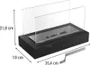 A black table fireplace with glass wind guards and measurement indicators. Náhľad obrázku produktu