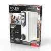 The image shows the packaging of an Adler oil-filled radiator. The packaging features an image of the radiator and a family in a living room setting. Náhled obrázku produktu