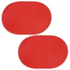 Platzset 2er Set Rot oval ca. 45x30 cm Platzdeckchen Produktbild-Vorschau 1