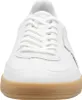 A front view of a white sneaker with a gum sole. Produktbild-Vorschau