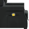 A close-up view of a dark gray fabric massage chair with a remote control in a side pocket. Produktbild-Vorschau