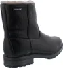 A black leather winter boot with a white fur lining. Produktbild-Vorschau