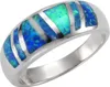F Ring 925/- Sterling Silber weiß 054 (17,2) synth. Opal Produktbild-Vorschau 1