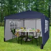 3x3 Meter Faltpavillon in Blau mit 4 abnehmbaren Seiten Produktbild-Vorschau 1