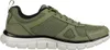 Side view of a single olive green athletic shoe with a white sole. Produktbild-Vorschau