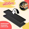 A reversible grill plate for a raclette grill, showing both the ribbed and flat sides. Anteprima dell’immagine prodotto