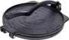 A black cast iron tortilla press is shown from a top-down diagonal angle. Náhľad obrázku produktu