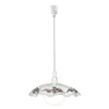 A white pendant light with a decorative glass shade. Náhled obrázku produktu
