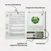 An open brochure showing instructions for planting rosemary seeds, an integrated seed packet, and a calendar. Produktbild-Vorschau