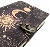 Cahier en cuir vintage, motif Soleil et Lune, 200 pages, Voir les images du produit 3