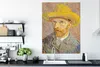 MuchoWow® Poster Selbstbildnis mit Strohhut - Vincent van Produktbild-Vorschau 3