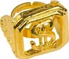 Goldener Dollar Ring | Schmuck Rapper Hippie Kostüm Produktbild-Vorschau 2