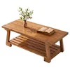 Salontafel van massief hout, 140 cm breed, bijzettafel met Productafbeelding-voorbeeld 14