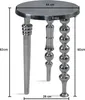 FineBuy Tavolino di design rotondo 44cm in metallo argento Anteprima dell’immagine prodotto 3