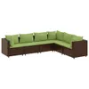 vidaXL 6-tlg. Garten-Lounge-Set mit Kissen Braun Poly Produktbild-Vorschau 1