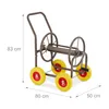Carrello portatubo Relaxdays, fino a 60 m, 4 ruote in gomma Anteprima dell’immagine prodotto 4