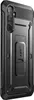 A black phone case with a kickstand is shown from the back. Produktbild-Vorschau