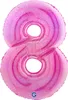 Riesenzahl Folienballon 40"/102cm | Holo Pink Zahl: 8 Produktbild-Vorschau 1