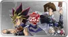 Two anime characters, Yugi Muto and Seto Kaiba, from the Yu-Gi-Oh! franchise, are depicted in a dynamic pose, holding trading cards. A "YU-GI-OH! CARD GAME 25th QUARTER CENTURY" logo is prominently displayed between them. Produktbild-Vorschau