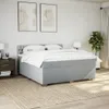 vidaXL Boxspringbett mit Matratze Hellgrau 200x200 cm Stoff Produktbild-Vorschau 4