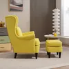 HOMCOM fauteuil met voetenbankje, fauteuil met linnenlook, Productafbeelding-voorbeeld 9