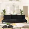 vidaXL Schlafsofa 2-Sitzer mit 2 Kissen Schwarz Samt Produktbild-Vorschau 2