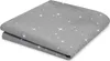 A folded gray blanket with white star patterns is shown on a white background. Produktbild-Vorschau