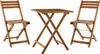 A wooden balcony furniture set with a table and two chairs. Produktbild-Vorschau