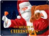 Merry Christmas Weihnachtsmann Metallschild XL in 21x28 cm Produktbild-Vorschau 1