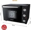 A black Steba KB M19 oven is shown against a white background with dimensions and capacity indicated. Náhled obrázku produktu