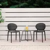 Homestyle4u Gartenstuhl WM schwarz 4er Set stapelbar Produktbild-Vorschau 5