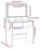 vidaXL Coiffeuse avec éclairage LED blanc 80x41x134,5 cm Voir les images du produit 7