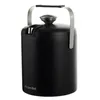 A black insulated ice bucket with a silver handle and lid. Produktbild-Vorschau