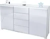 A white sideboard with LED lighting. Produktbild-Vorschau