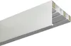 A white curtain rail with a decorative front panel and internal structure is shown against a white background. Produktbild-Vorschau
