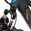 A close-up view of the front fork and frame of an electric bicycle. Produktbild-Vorschau