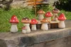 8 kleine Fliegenpilze Terracotta 5-7cm – Herbstdeko Produktbild-Vorschau 1
