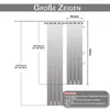 Diagram showing curtain dimensions and notes. Produktbild-Vorschau