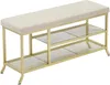 Schuhbank mit Polster Sitzbank Flur Metall 100x32x48 cm Produktbild-Vorschau 1