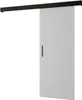 A sliding door with a black handle mounted on a black track against a white background. Produktbild-Vorschau