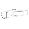 Hängender TV-Schrank CELINE GLOSS SILVER 200 cm mit Produktbild-Vorschau 9