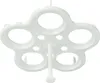 A white plastic egg cooker insert with five circular openings for eggs. Produktbild-Vorschau