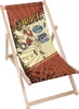 A vintage-style graphic on a deck chair advertising a garage service. Náhľad obrázku produktu