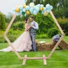 Support de fond en bois - Arche de mariage hexagonale / Voir les images du produit 4