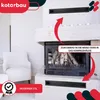 A modern living room with a fireplace, featuring a KOTARBAU air vent. Produktbild-Vorschau