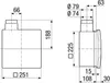 Technical drawing with dimensions of a product. Anteprima dell’immagine prodotto