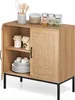 Credenza KOMFOTTEU con 2 ante in rattan, mobile da cucina Anteprima dell’immagine prodotto 1
